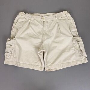 Outer Rim Cargo Shorts Men's Size 40W Beige Khaki Pleated Cotton Utility Hiking